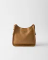 Prada Medium Leather Shoulder Bag In Caramel
