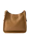 Prada Medium Leather Shoulder Bag In Caramel
