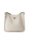 Prada Medium Leather Shoulder Bag In White