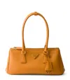Prada Medium Leather Galleria Top-handle Bag In Orange