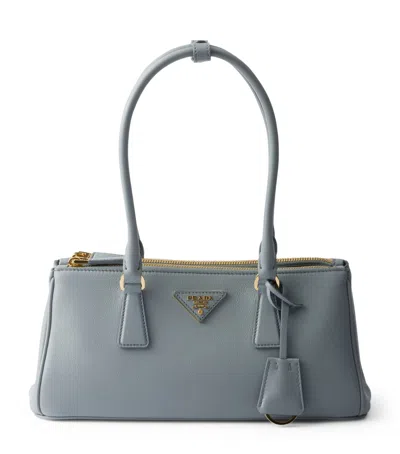 Prada Medium Leather Galleria Top-handle Bag In Turquoise