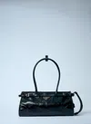 Prada Bonnie Medium Naplak Patent Leather Handbag In Black