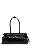 Prada Medium Leather Handbag In Black