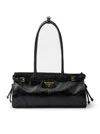 Prada Bonnie Medium Naplak Patent Leather Handbag In Black