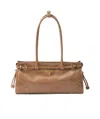 Prada Womens Powder Brand-plaque Medium Leather Shoulder Bag In Brown