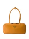 Prada Daino Soft Leather Shoulder Bag In Brown