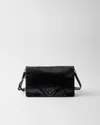 Prada Medium Leather Shoulder Bag In Black