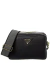 Prada Medium Leather Shoulder Bag In Black