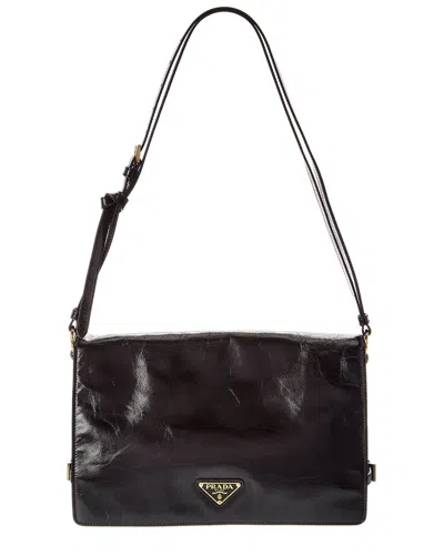 Prada Medium Leather Shoulder Bag In Brown