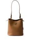 Prada Bucket Leather Shoulder Bag In Brown
