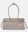 Prada Medium Leather Shoulder Bag In Grey