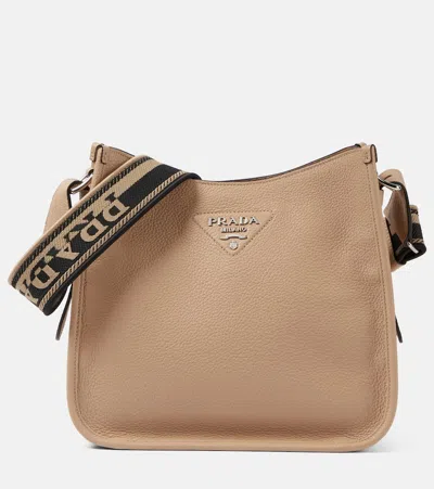 Prada Medium Leather Shoulder Bag In Neutrals
