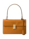 Prada Sound Medium Soft Leather Top-handle Bag In Orange