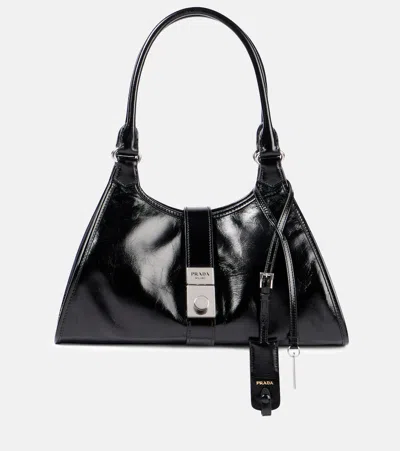 Prada Schultertasche Medium Aus Leder In Schwarz