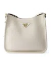 Prada Medium Leather Shoulder Bag In White