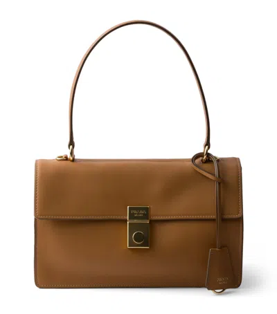 Prada Borsa A Mano In Pelle Cammello Donna In Brown