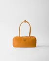 Prada Daino Soft Leather Shoulder Bag In Brown