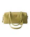 Prada Medium Leather Top-handle Bag With Padlock In Pale Grass Green