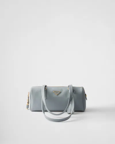 Prada Medium Leather Top-handle Bag With Padlock In Opaline