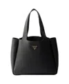 Prada Medium Leather Tote Bag In Black