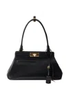 Prada Framed Leather Top-handle Bag In Black