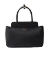 Prada Womens Black Logo-embossed Medium Leather Tote Bag In Black