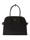 Prada Soft Grain Leather Shoulder Bag In Black