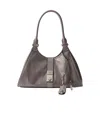 Prada Medium Leather Tote Bag In Blue-gray