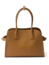 Prada Medium Leather Tote Bag In Brown