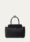 Prada Medium Leather Tote Bag In F0002 Nero