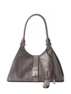 Prada Medium Leather Tote Bag In Grey