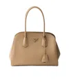 Prada Medium Leather Tote Bag In Orange