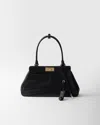 Prada Framed Leather Top-handle Bag In Black