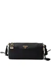 Prada Medium Shoulder Bag In Re-nylon And Leather In Black