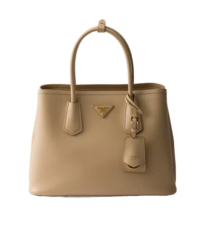 Prada Medium Logo Shoulder Bag In Yellow