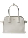 Prada Womens White Foiled-logo Medium Leather Top-handle Bag