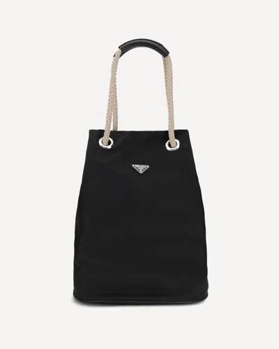 Prada Medium Mariner Re-nylon Bucket Bag In Black