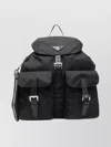 Prada Womens Black Logo-embellished Medium Leather Backpack In Black