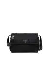 Prada Womens Black Brand-plaque Medium Recycled-nylon Shoulder Bag In Black
