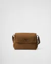 Prada Medium Padded Re-nylon Shoulder Bag In Brandy