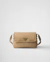 Prada Medium Padded Re-nylon Shoulder Bag In Camel Brown
