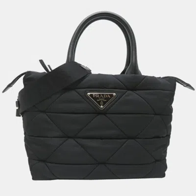 Pre-owned Prada Medium Padded Re-nylon Tote Bag Black