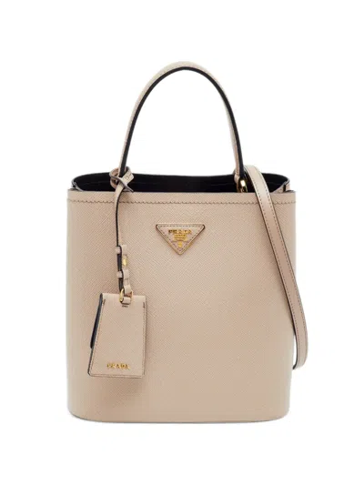 Pre-owned Prada Medium Panier Saffiano Cuir Tote Bag In Pink