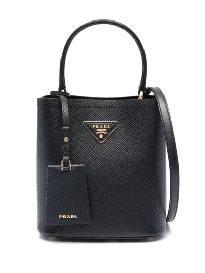Prada Medium Panier Tote Bag In Black