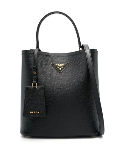 Prada Medium Panier Tote Bag In Black