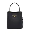 Prada Small Saffiano Leather Bucket Bag In Black