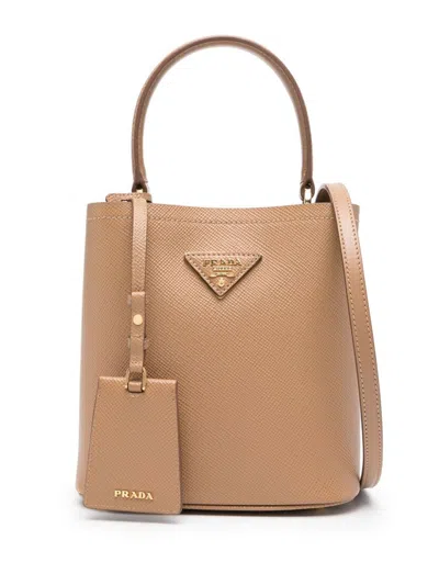 Prada Medium Panier Tote Bag In Brown