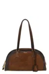 Prada Medium Bowling Bag In Vintage Leather In Brown