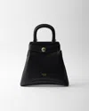 Prada Etude Buckle Leather Top-handle Bag In Black