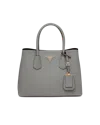 Prada Small Double Tote Bag In Slate/black